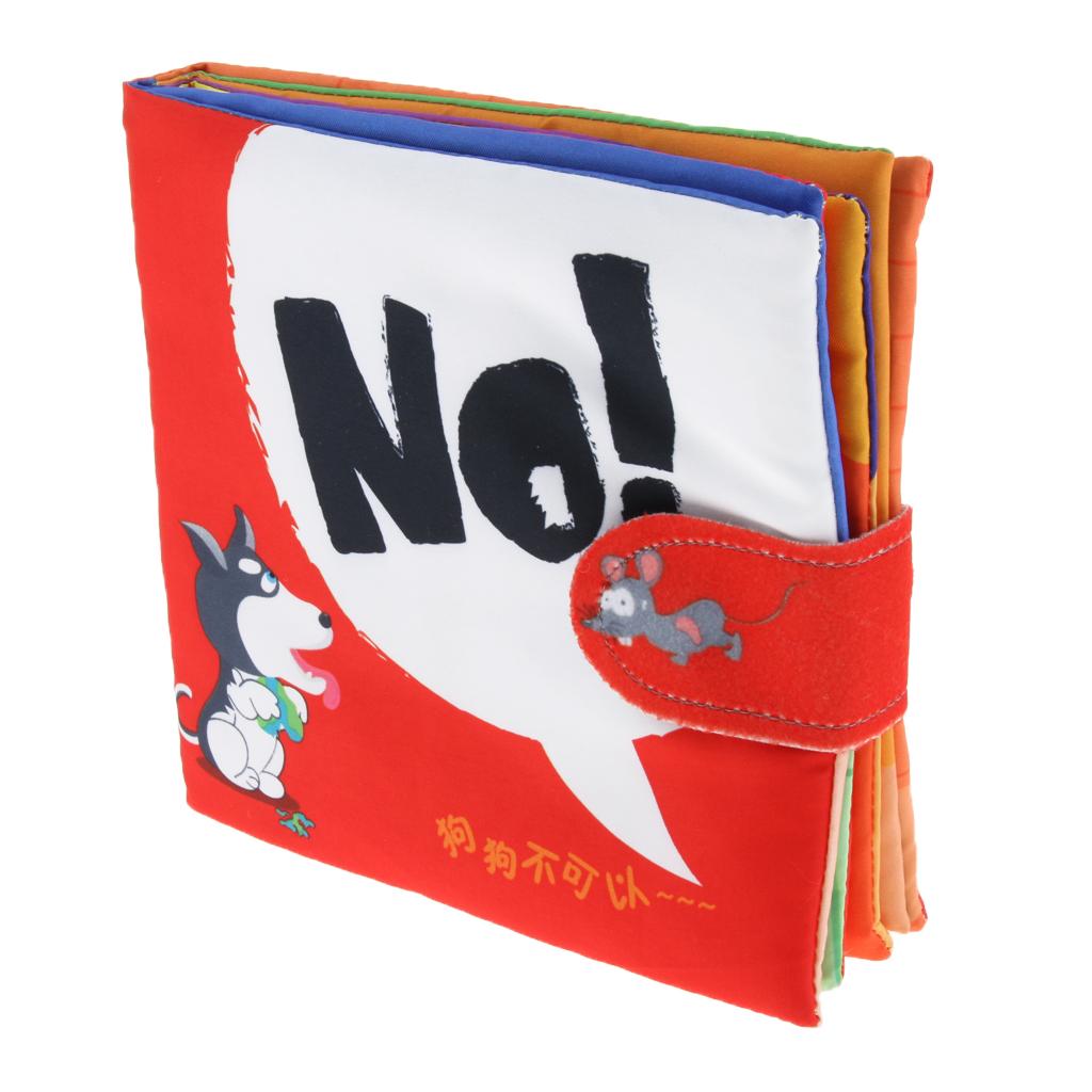 Non-Toxic Soft Cloth Book Crinkle Friction w/ rustling Sound Baby Toy Naughty Puppy