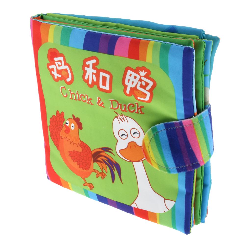 Non-Toxic Soft Cloth Book Crinkle Friction w/ rustling Sound Baby Toy Chick Duck Baby