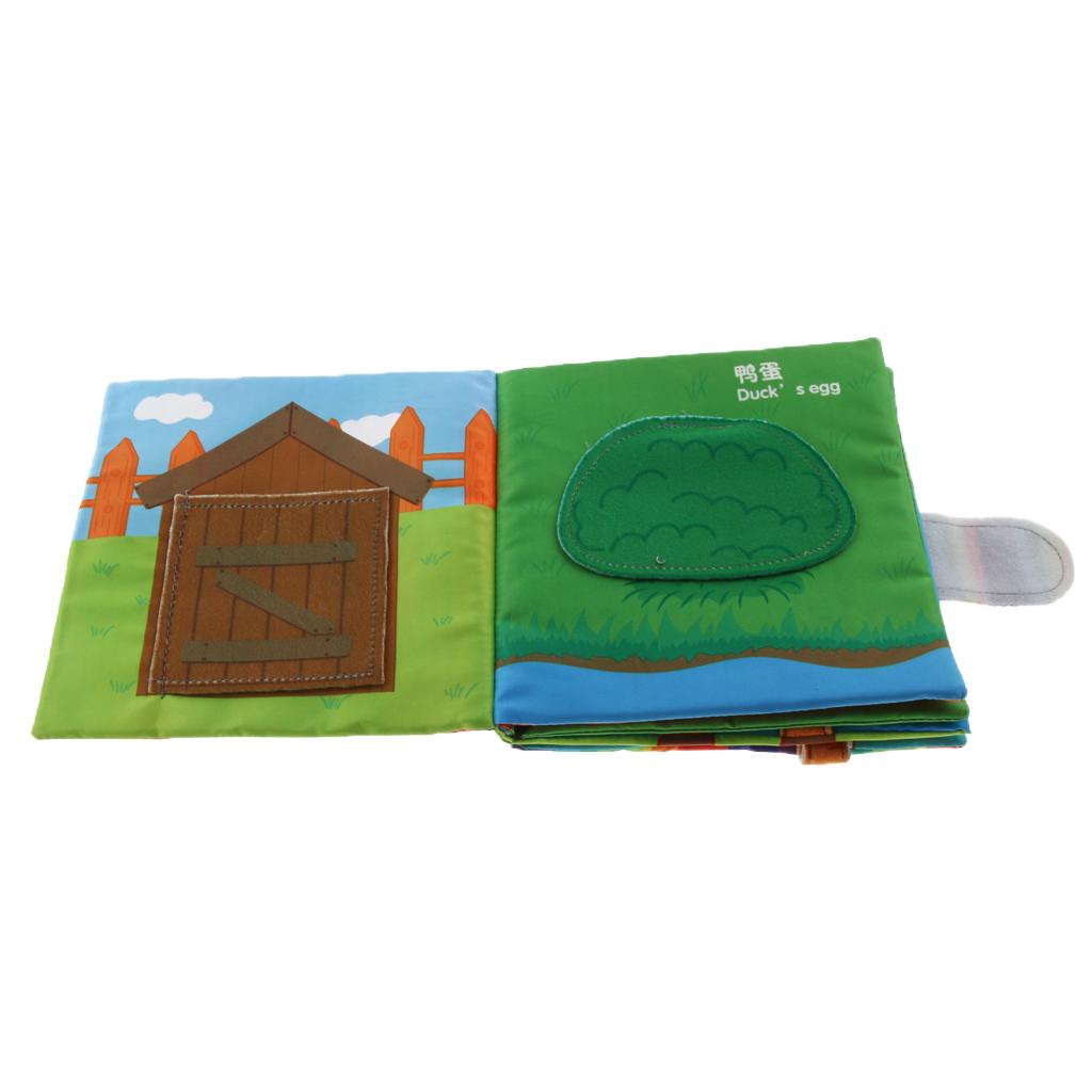 Non-Toxic Soft Cloth Book Crinkle Friction w/ rustling Sound Baby Toy Chick Duck Baby
