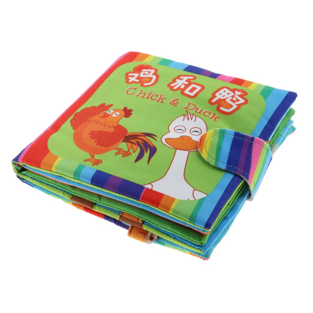 Non-Toxic Soft Cloth Book Crinkle Friction w/ rustling Sound Baby Toy Chick Duck Baby