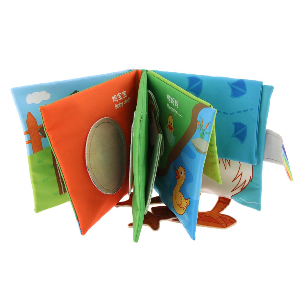 Non-Toxic Soft Cloth Book Crinkle Friction w/ rustling Sound Baby Toy Chick Duck Baby