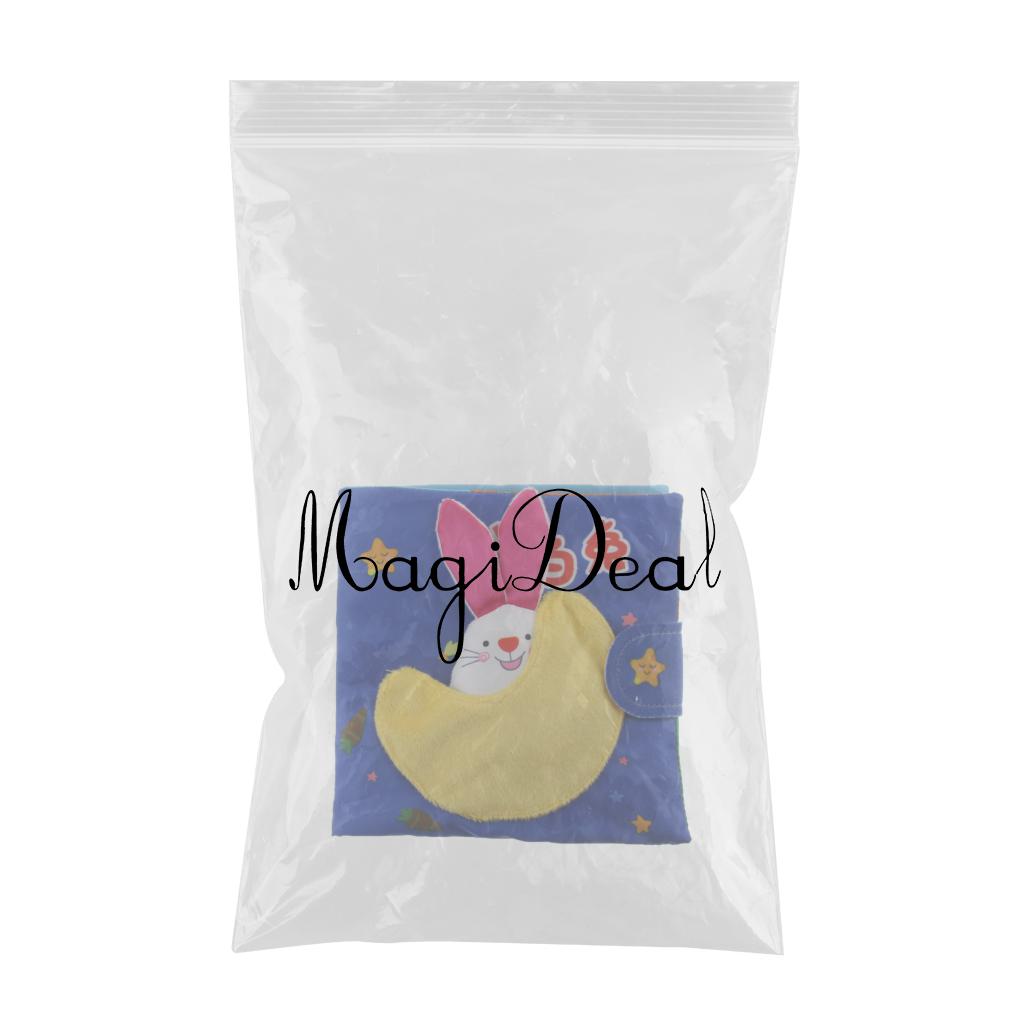 Non-Toxic Soft Cloth Book Crinkle Friction w/ rustling Sound Baby Toy White Rabbit