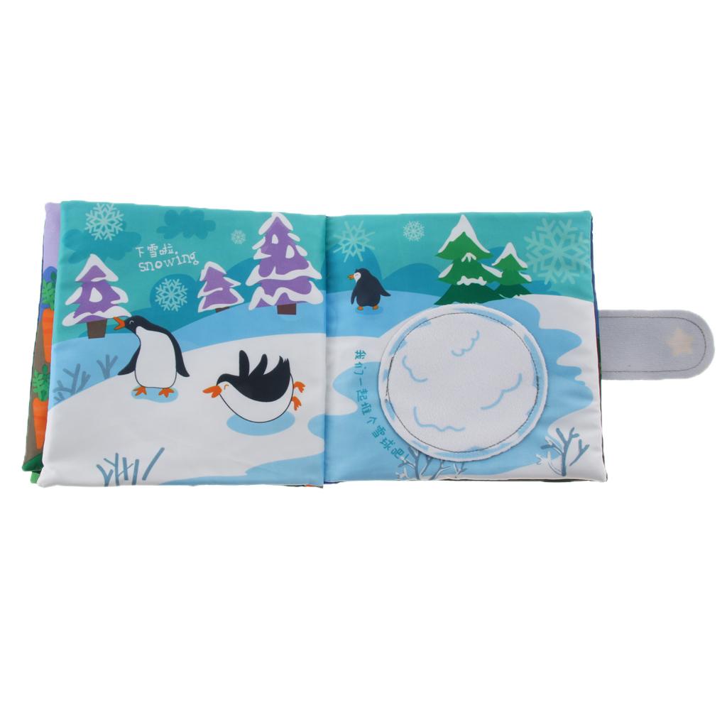 Non-Toxic Soft Cloth Book Crinkle Friction w/ rustling Sound Baby Toy White Rabbit