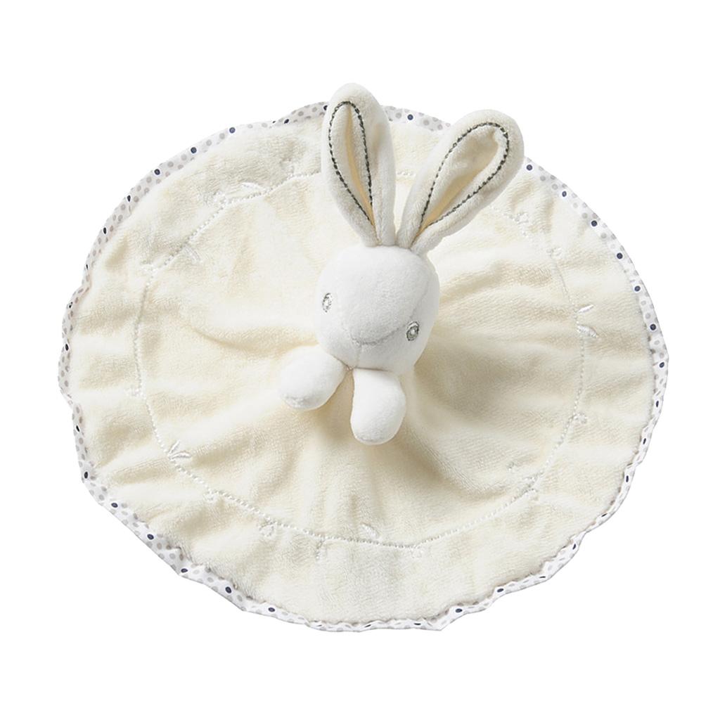 Baby Bunny Security Blanket Plush Comforter Sleep Stuffed Toy White