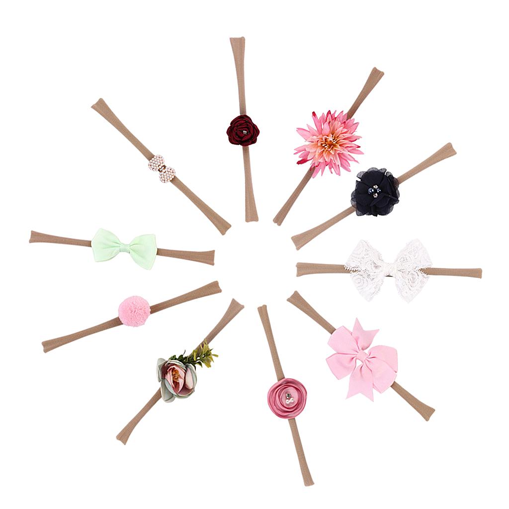 10PCS Nylon Headbands Hairbands for Newborn Toddlers