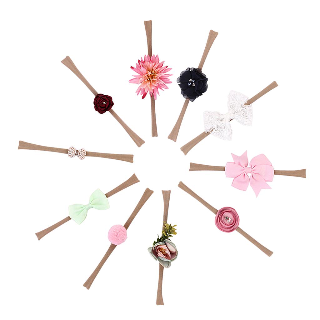 10PCS Nylon Headbands Hairbands for Newborn Toddlers