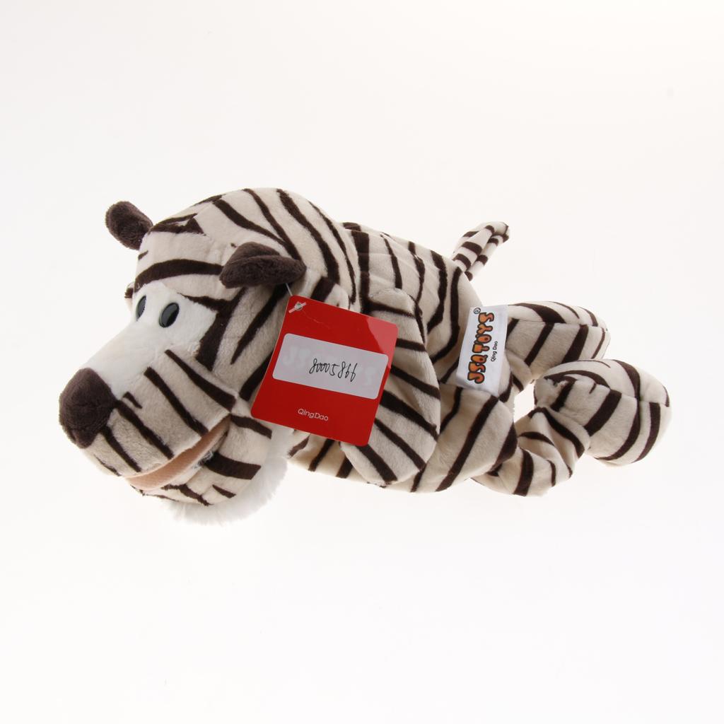 31cm Soft Plush Zoo Animals Hand Puppets for Kids Pretend Role Play Tiger