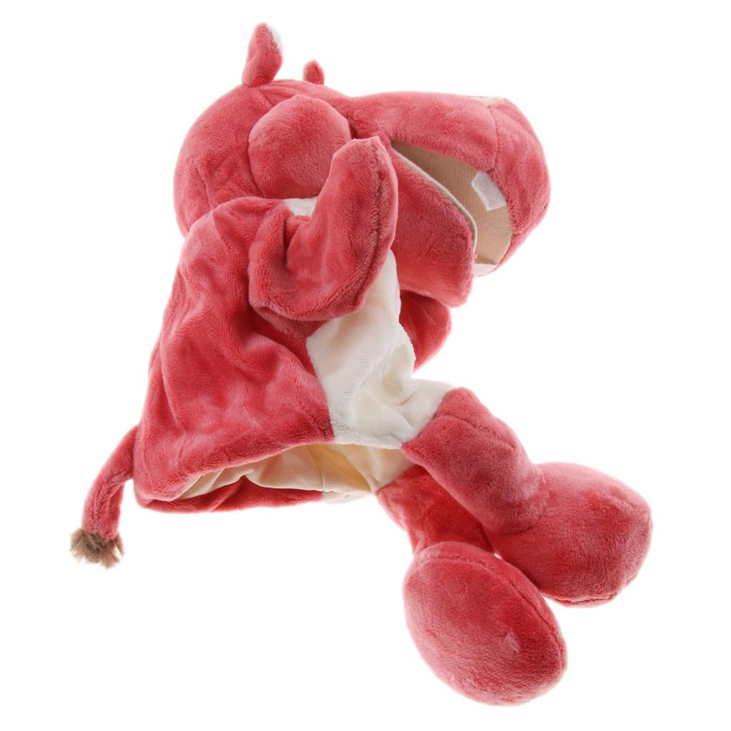 31cm Soft Plush Zoo Animals Hand Puppets for Kids Pretend Role Play Hippo