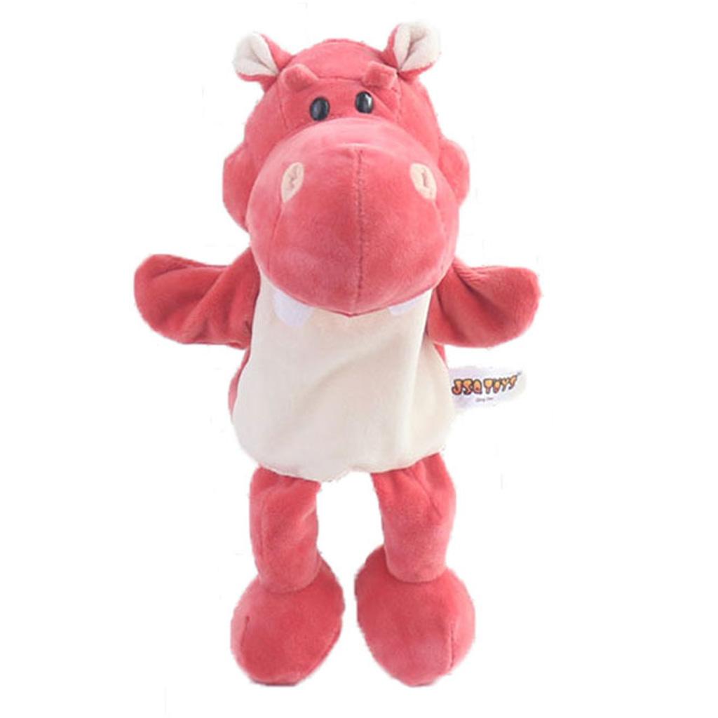 31cm Soft Plush Zoo Animals Hand Puppets for Kids Pretend Role Play Hippo