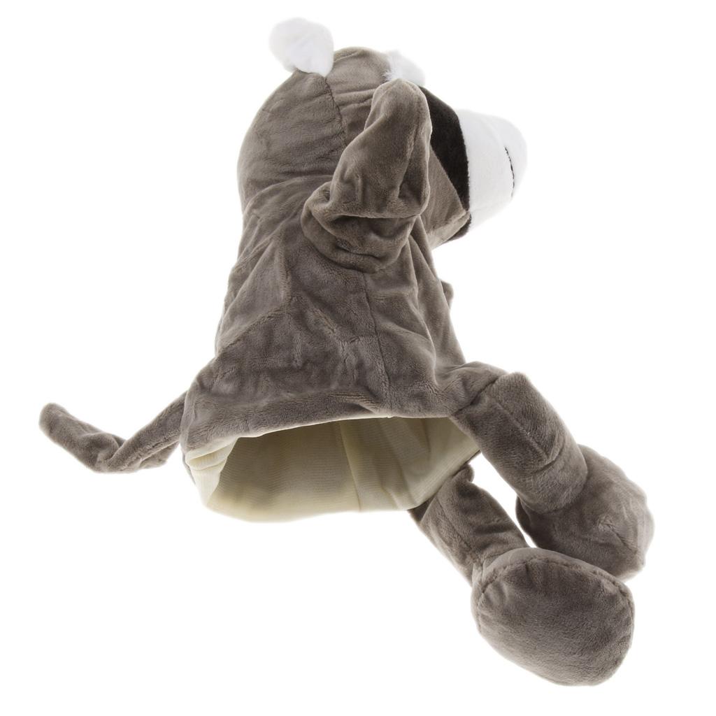 31cm Soft Plush Zoo Animals Hand Puppets for Kids Pretend Role Play Raccoon