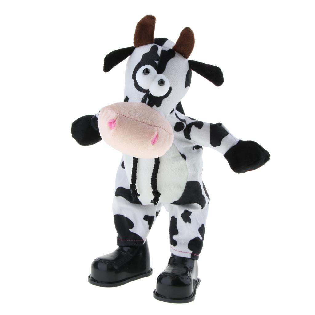 Cute Singing Dancing Naughty Soft Stuffed Animal Toy Animated Decor Cow