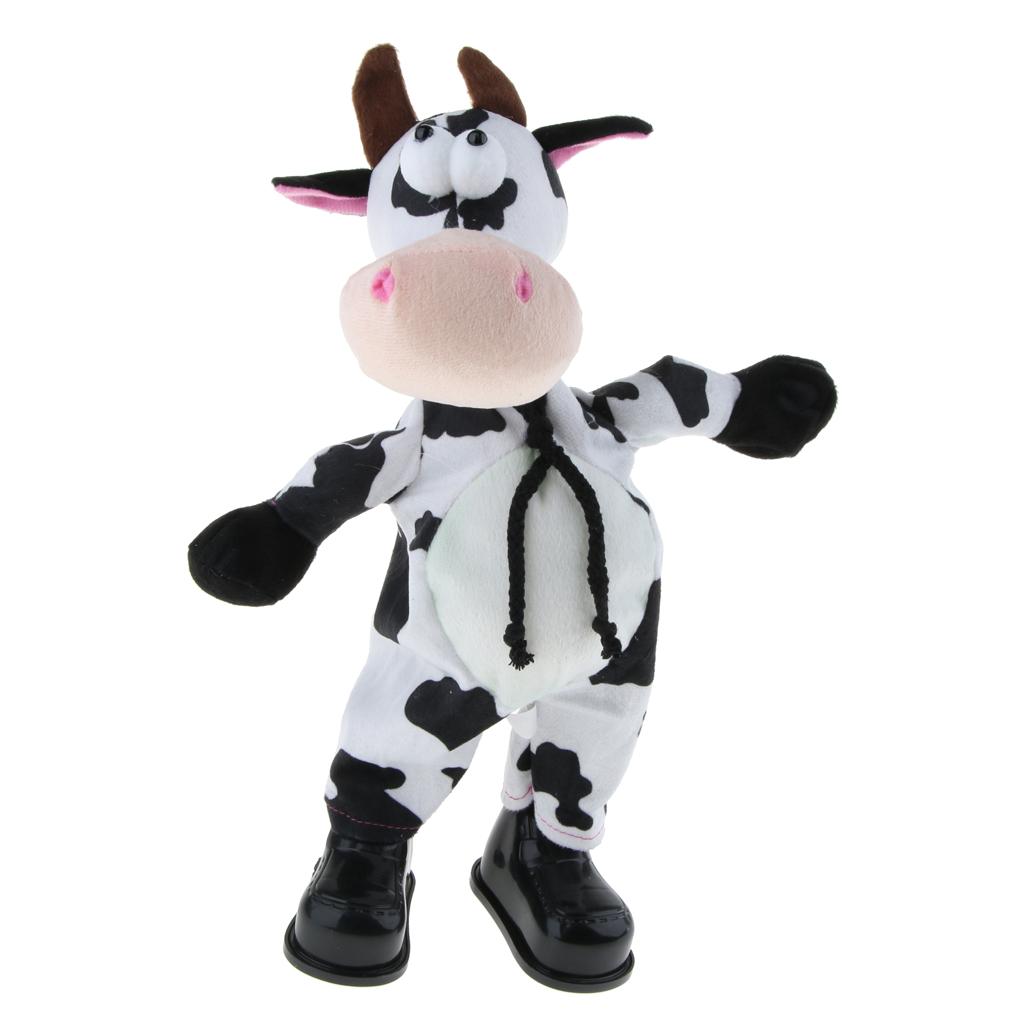 Cute Singing Dancing Naughty Soft Stuffed Animal Toy Animated Decor Cow
