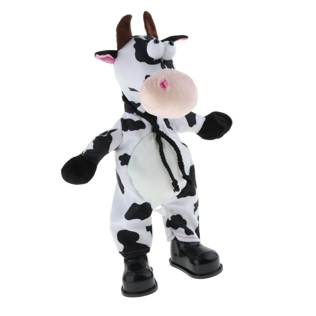 Cute Singing Dancing Naughty Soft Stuffed Animal Toy Animated Decor Cow