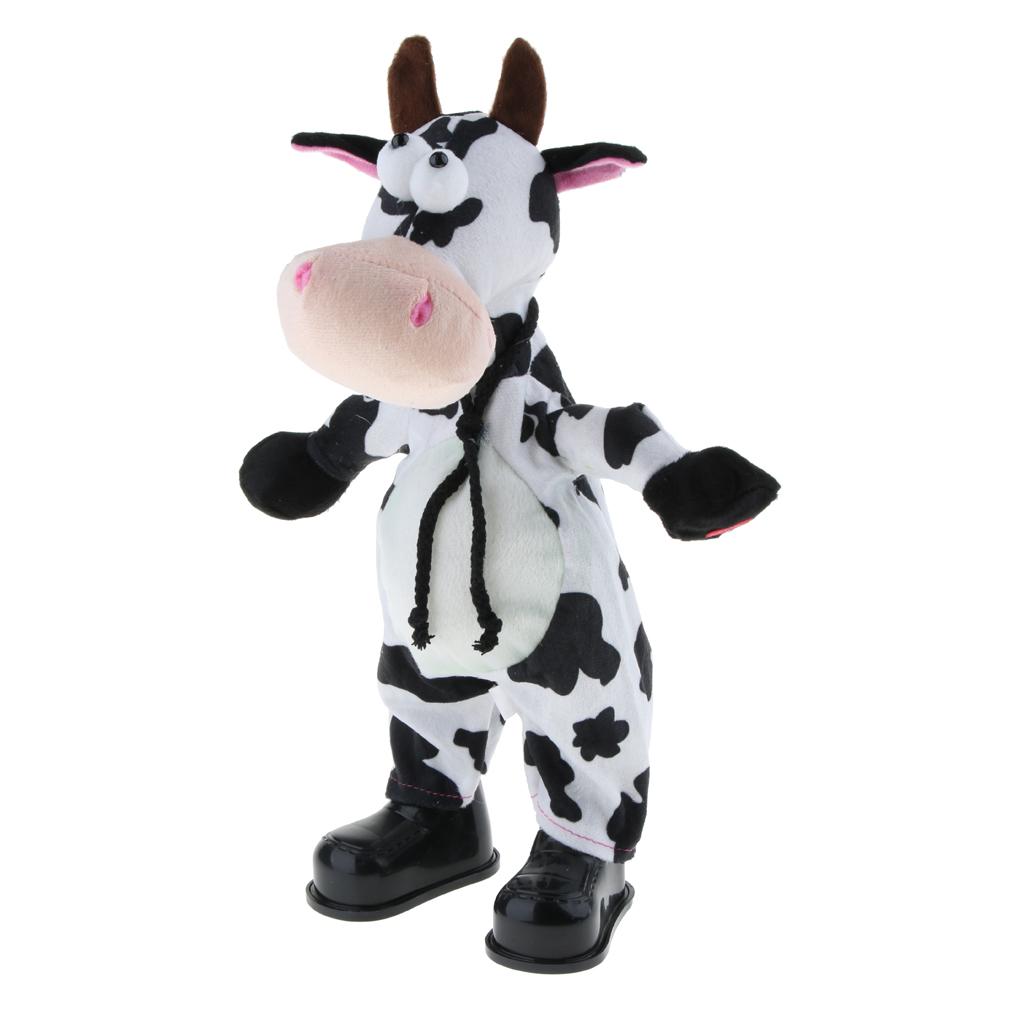 Cute Singing Dancing Naughty Soft Stuffed Animal Toy Animated Decor Cow