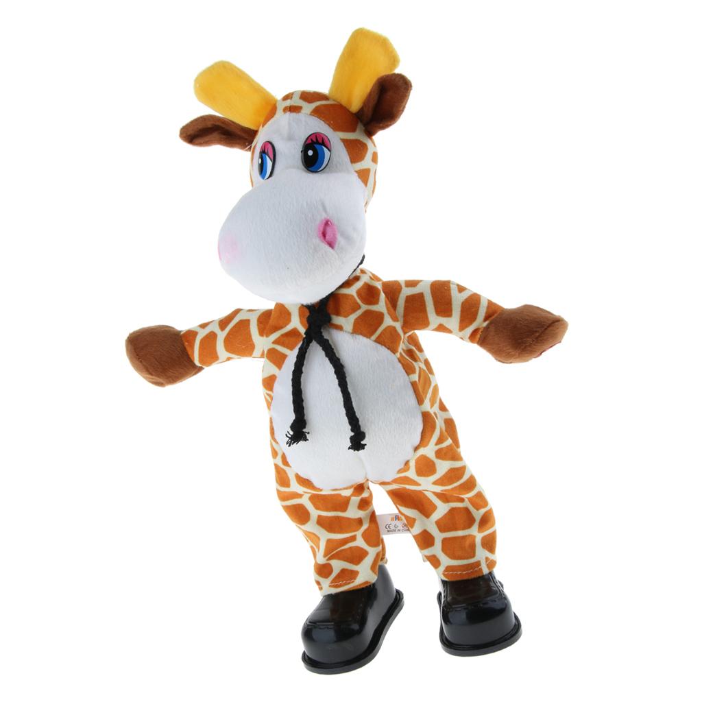 Cute Singing Dancing Naughty Soft Stuffed Animal Toy Animated Decor Giraffe