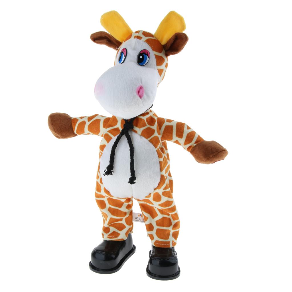 Cute Singing Dancing Naughty Soft Stuffed Animal Toy Animated Decor Giraffe