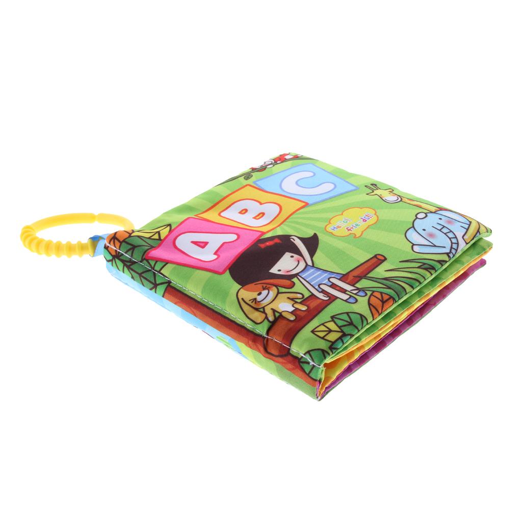 Baby Toddler Preschool Crinkle Squeaky Rattle Soft Cloth Book Toy Style 1