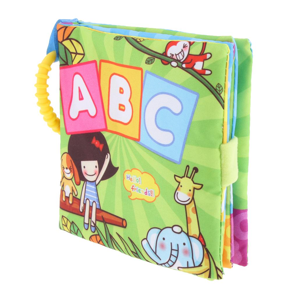 Baby Toddler Preschool Crinkle Squeaky Rattle Soft Cloth Book Toy Style 1
