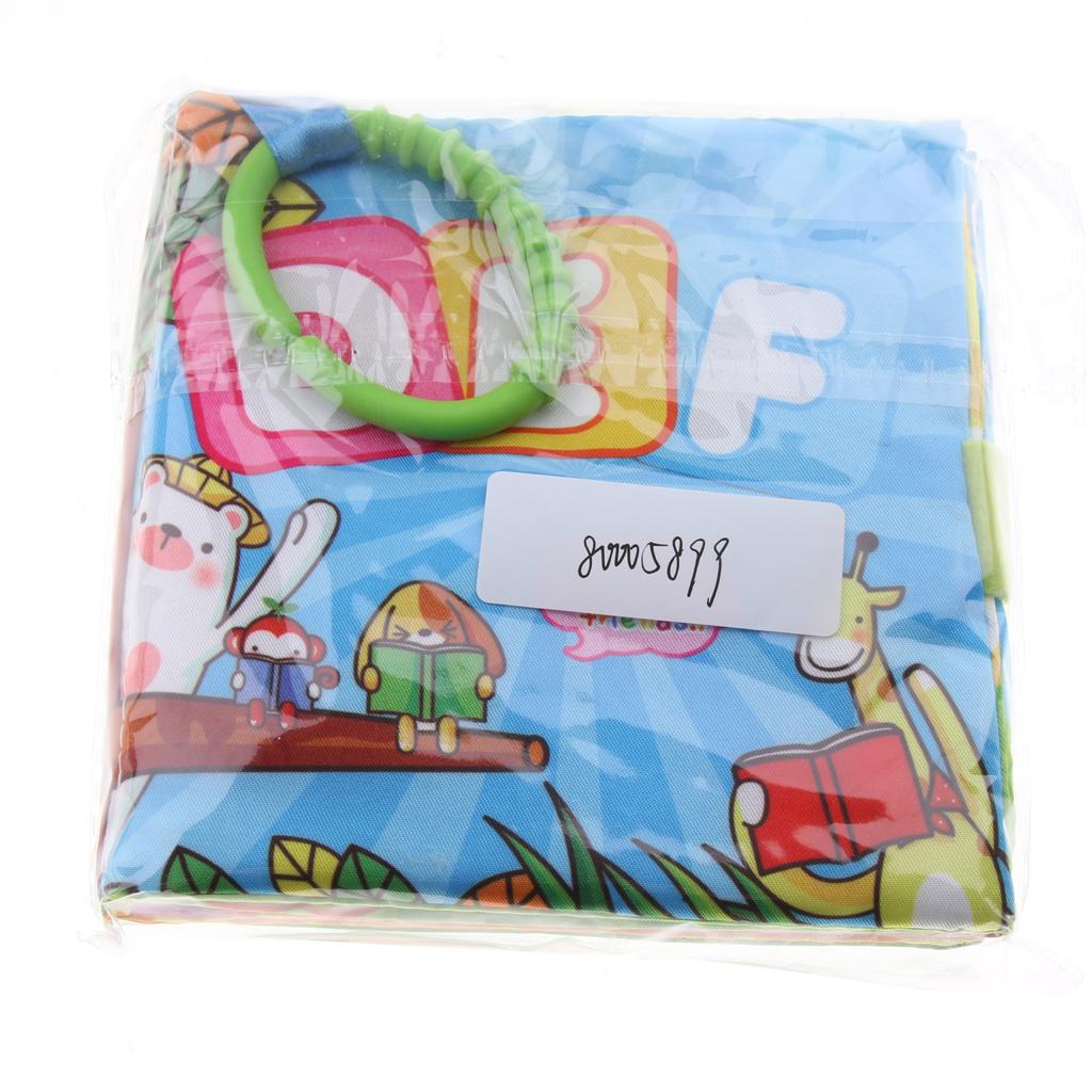 Baby Toddler Preschool Crinkle Squeaky Rattle Soft Cloth Book Toy Style 2