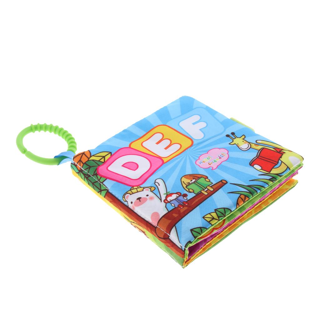 Baby Toddler Preschool Crinkle Squeaky Rattle Soft Cloth Book Toy Style 2