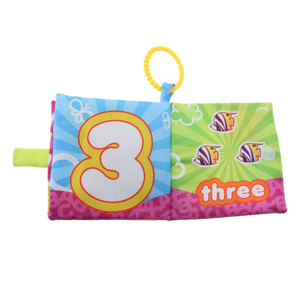 Baby Toddler Preschool Crinkle Squeaky Rattle Soft Cloth Book Toy Style 4