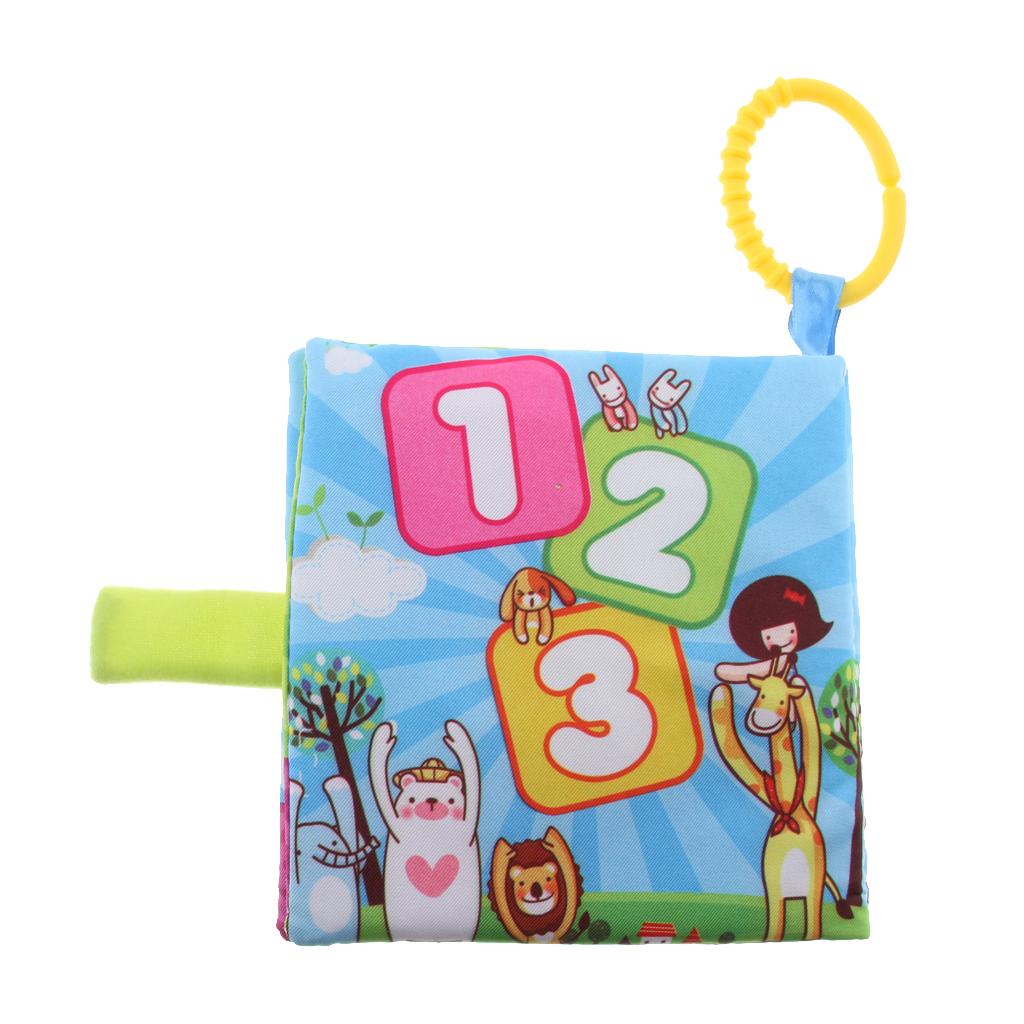 Baby Toddler Preschool Crinkle Squeaky Rattle Soft Cloth Book Toy Style 4