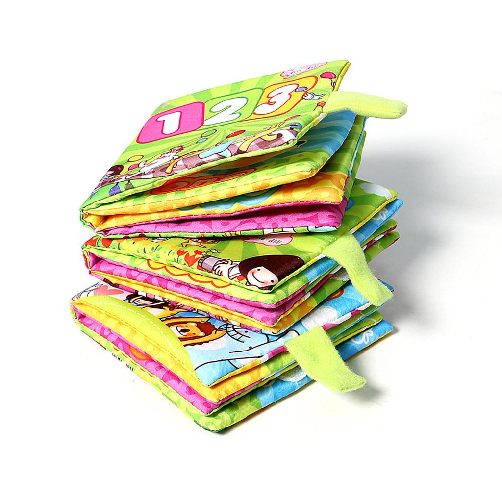 Baby Toddler Preschool Crinkle Squeaky Rattle Soft Cloth Book Toy Style 4