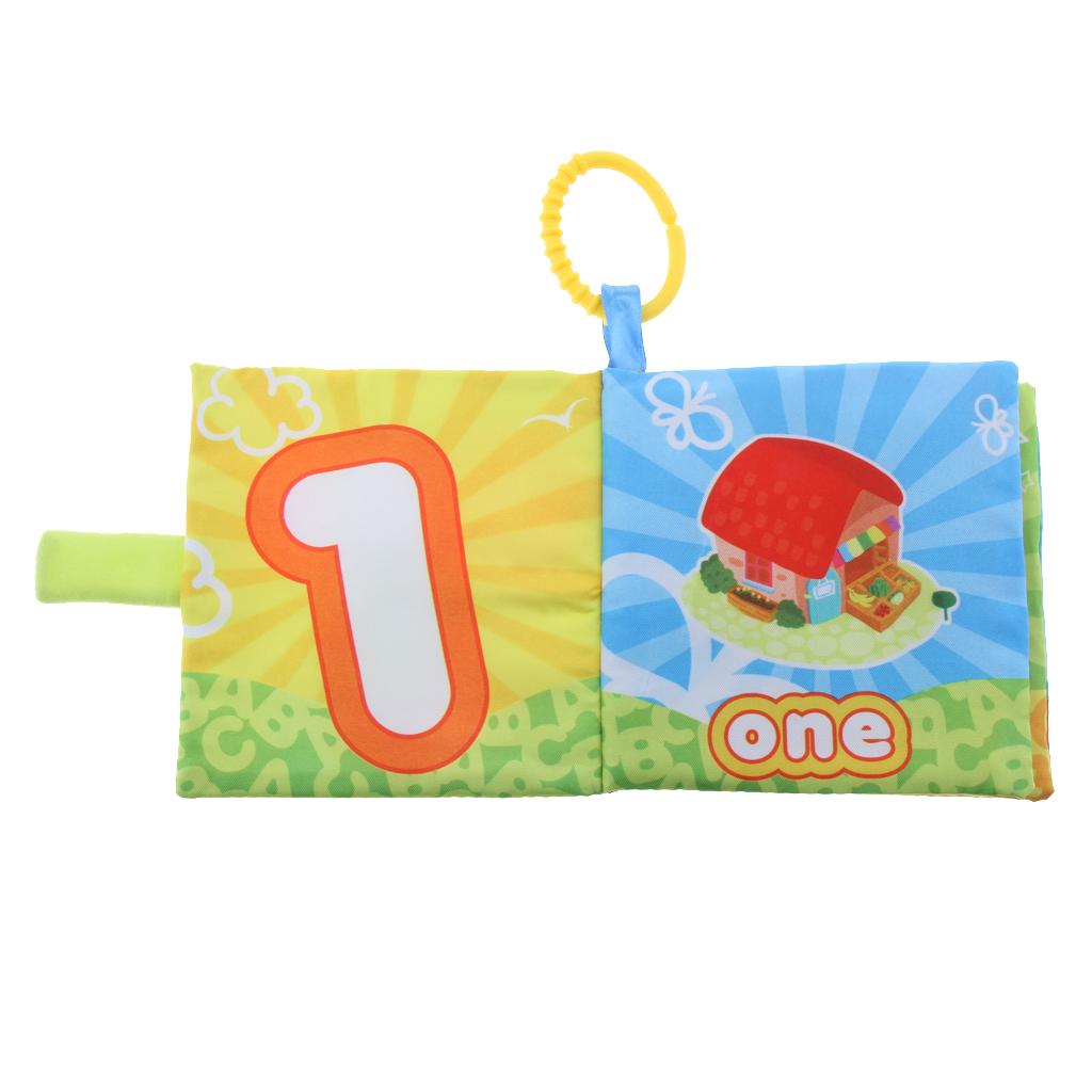 Baby Toddler Preschool Crinkle Squeaky Rattle Soft Cloth Book Toy Style 4