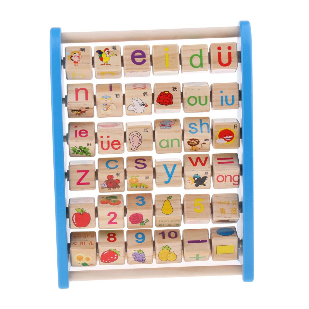 ABC-123 Abacus - Classic Wooden Educational Toy With Letter and Number Tiles