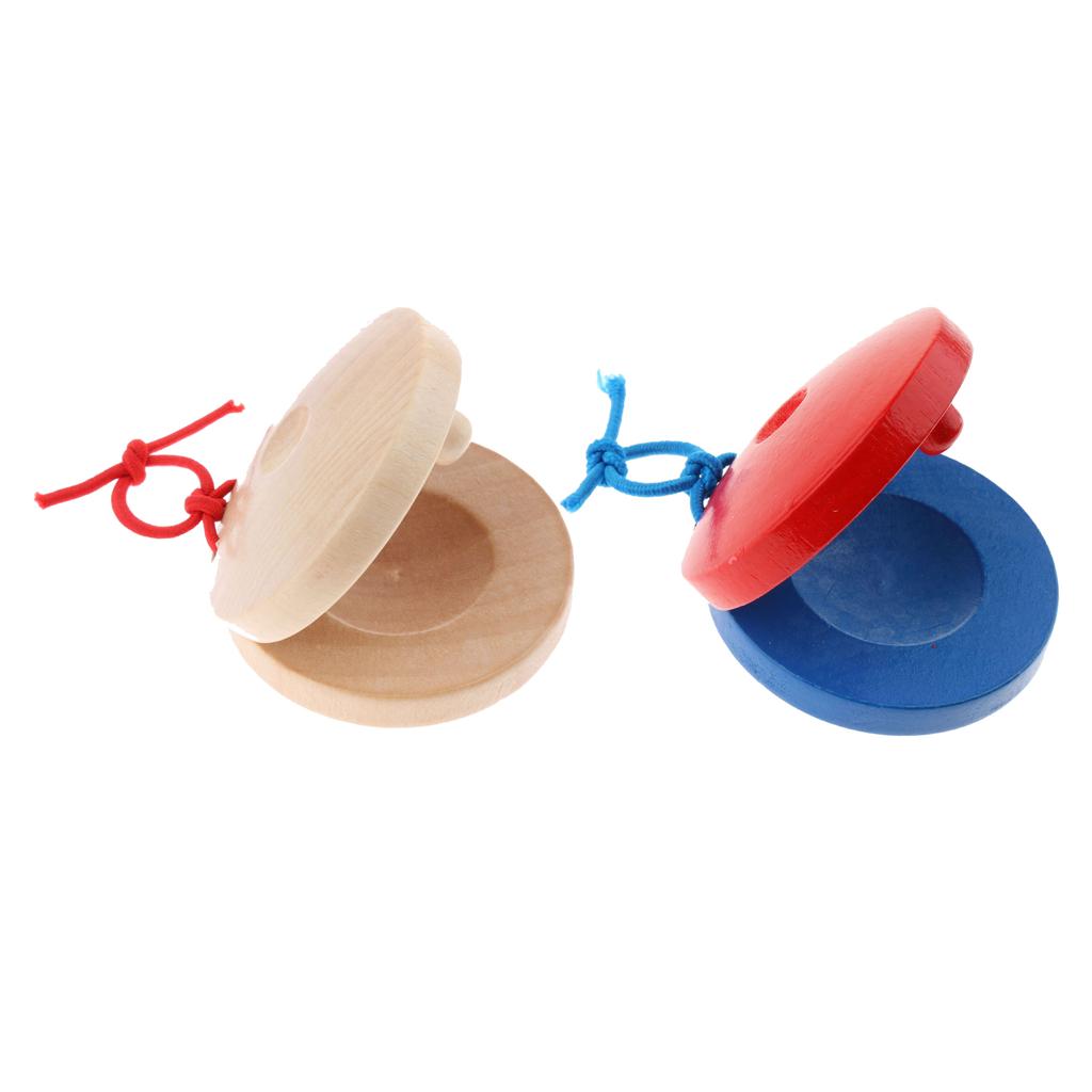 Castanet Kids Percussion Toy for Baby Early Education - Wood Color
