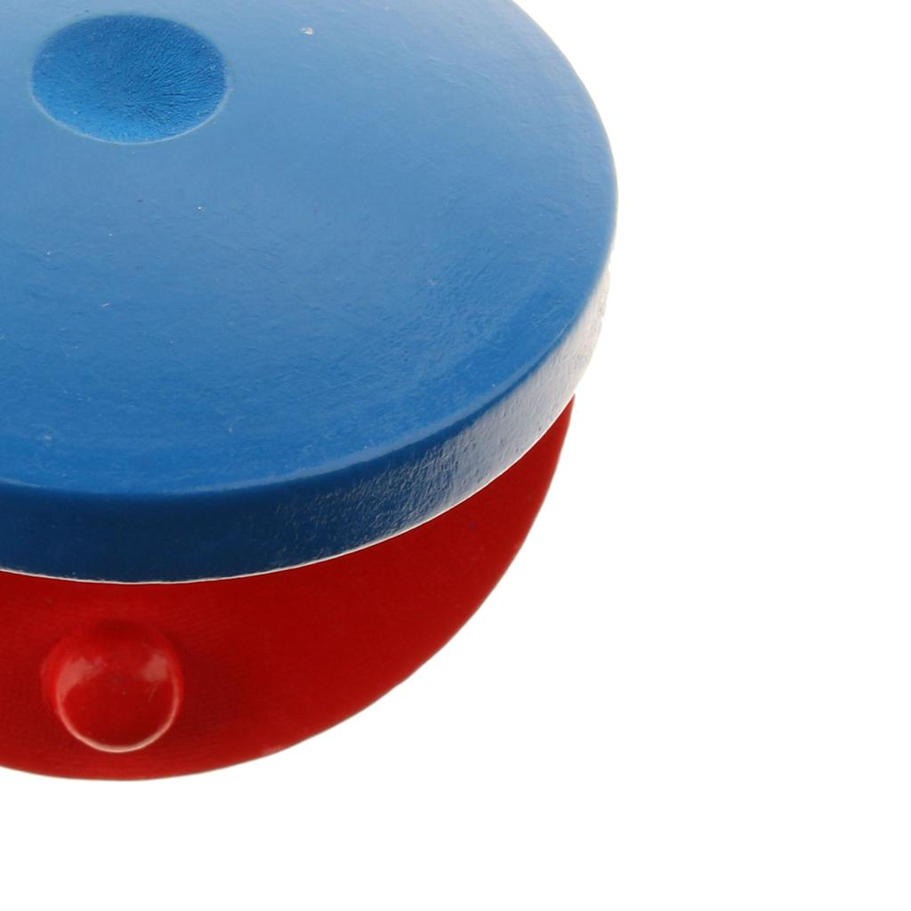 Kids Child Wooden Castanet Kids Percussion Flamenco Percussion Musical Instrument Toy Early Learning - Red Blue