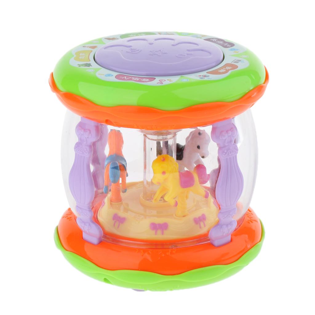 Baby Pat Drum Music Electric Hand Drums Kids Carousel Music Light Story Toy
