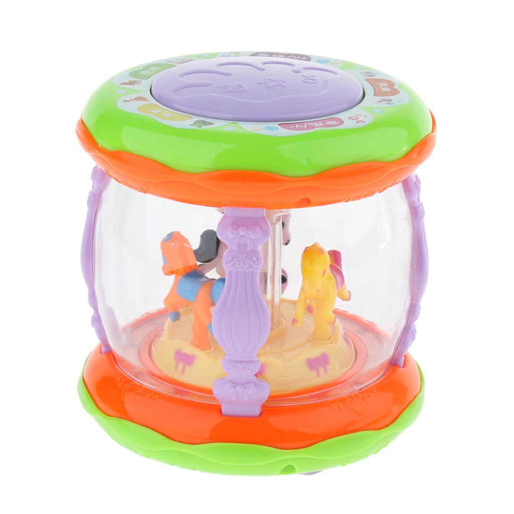 Baby Pat Drum Music Electric Hand Drums Kids Carousel Music Light Story Toy