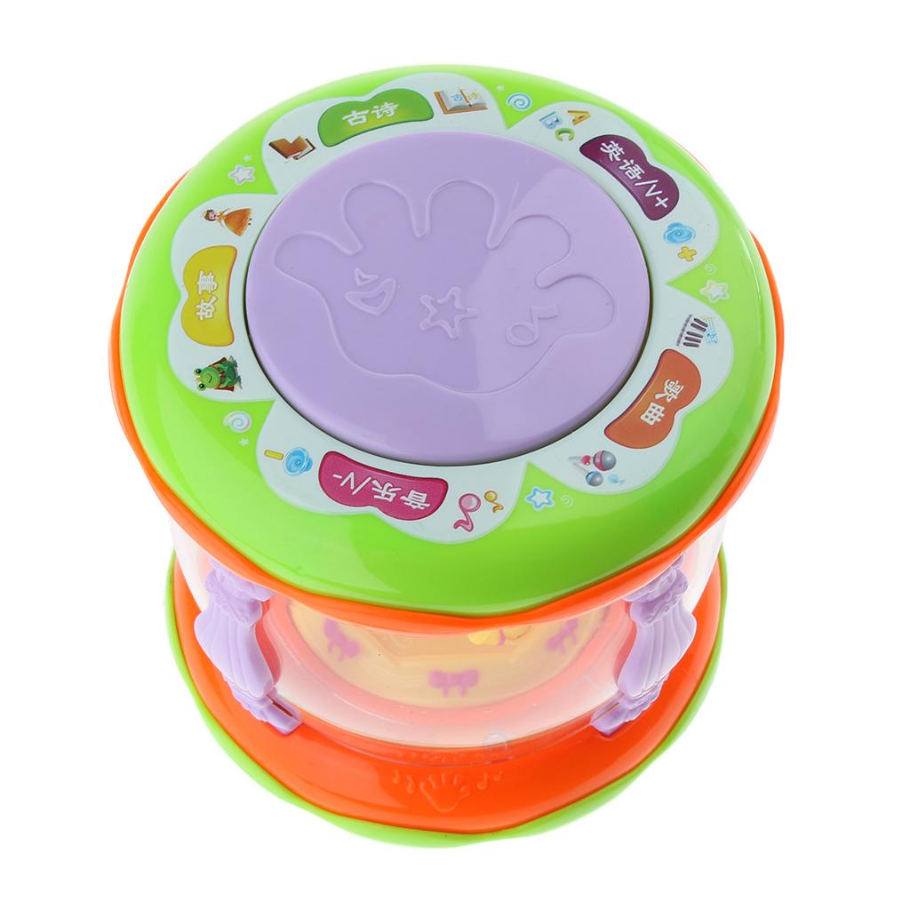 Baby Pat Drum Music Electric Hand Drums Kids Carousel Music Light Story Toy