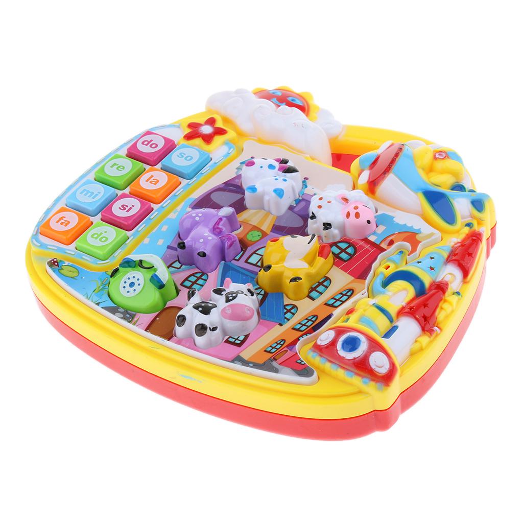 Baby Musical Toys Cartoon Music Piano Keyboard with Animal Sounds for Kids D