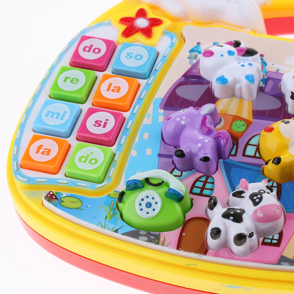 Baby Musical Toys Cartoon Music Piano Keyboard with Animal Sounds for Kids D