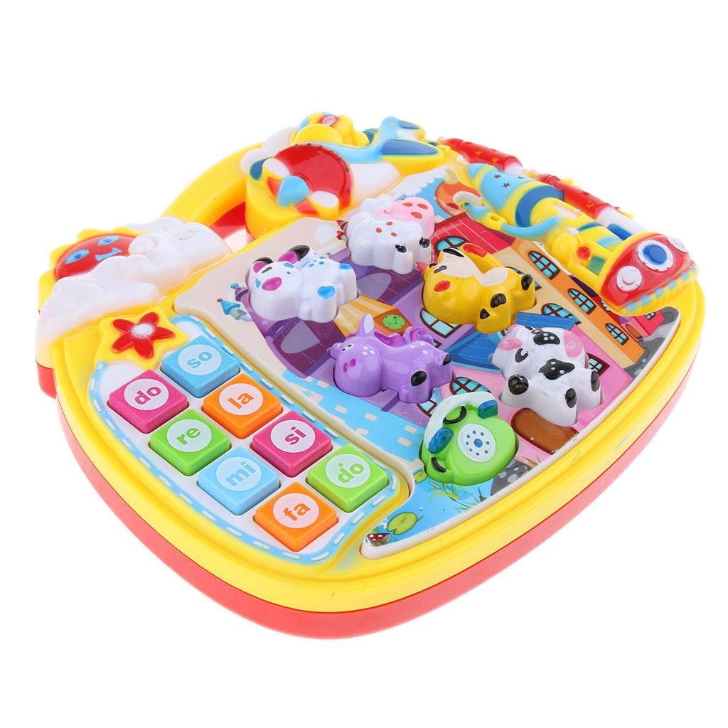Baby Musical Toys Cartoon Music Piano Keyboard with Animal Sounds for Kids D