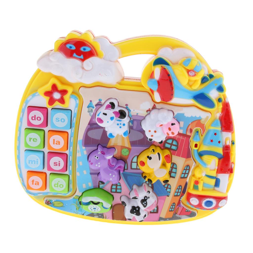 Baby Musical Toys Cartoon Music Piano Keyboard with Animal Sounds for Kids D