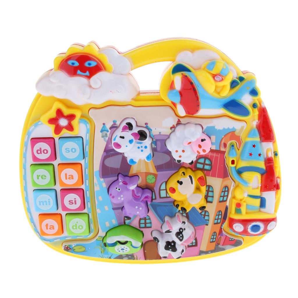 Baby Musical Toys Cartoon Music Piano Keyboard with Animal Sounds for Kids D