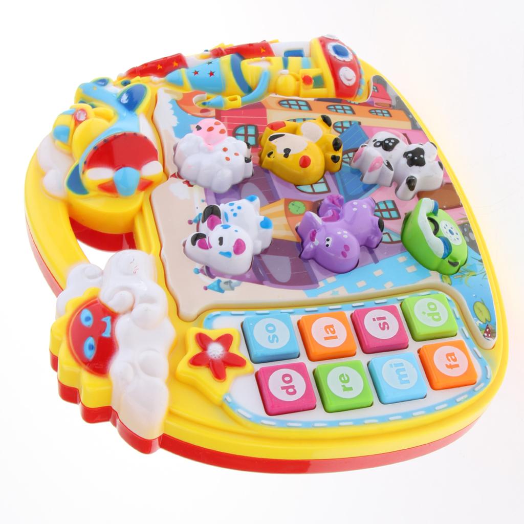 Baby Musical Toys Cartoon Music Piano Keyboard with Animal Sounds for Kids D