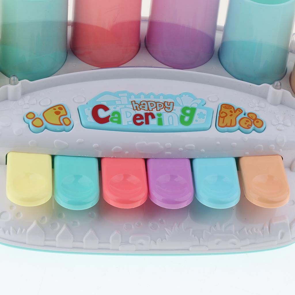 Plastic Interactive Pop-Up Stars Piano Keyboard Toy for Kids Early Development, 6 Keys, 2 Sound Modes