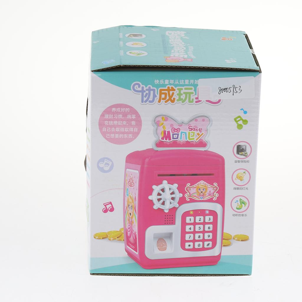 Fun Code Electronic Piggy Banks Mini ATM Money Bank Coin Saving Box Toy Blue