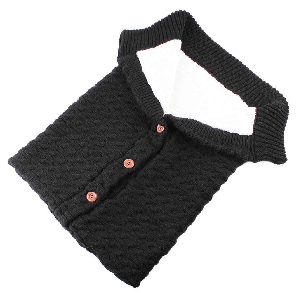 Baby Knit Swaddle Wrap Swaddling Blanket Winter Warm Sleeping Bag Black