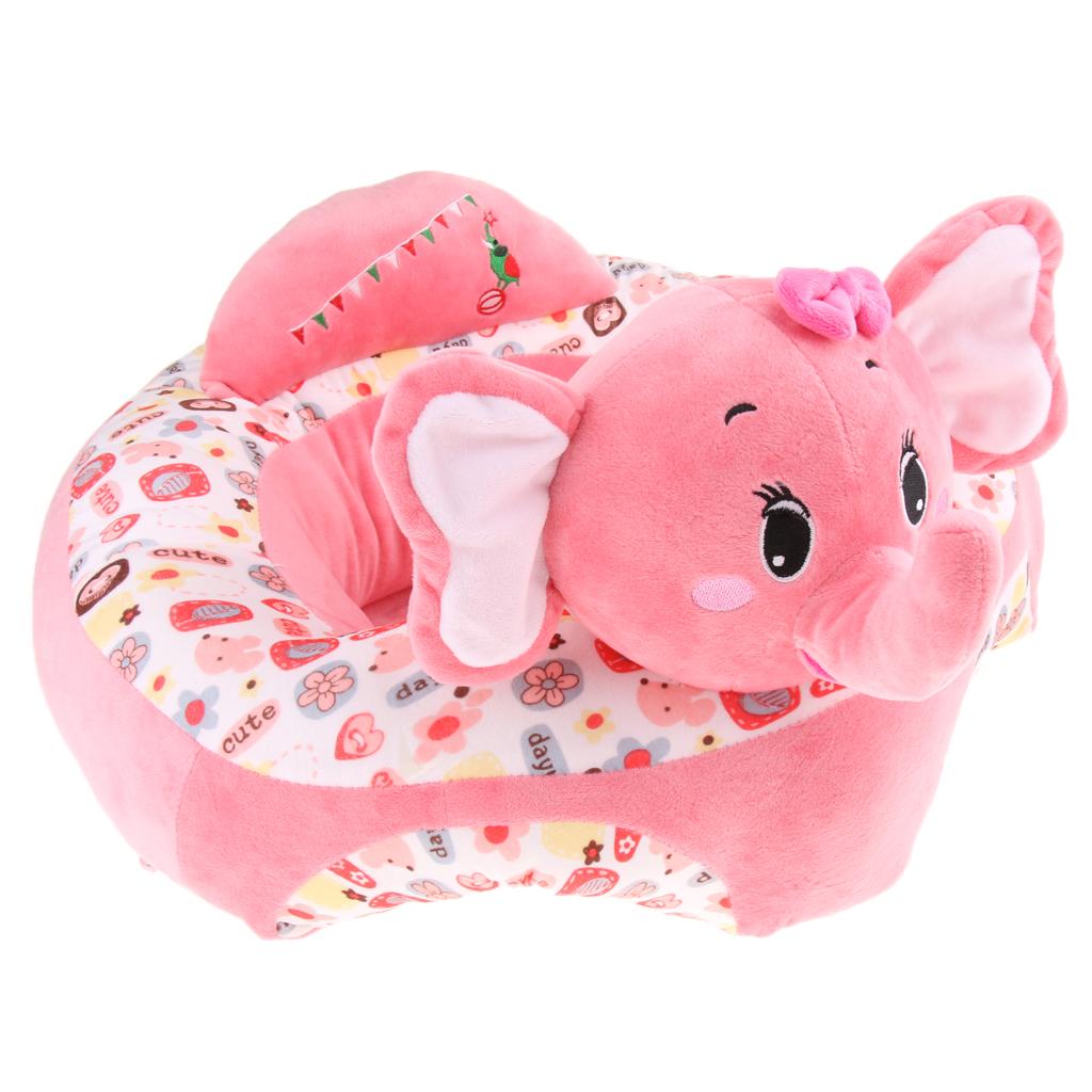 Infant Sitting Chair Baby Support Seat Soft Baby Sofa Pink Elephant