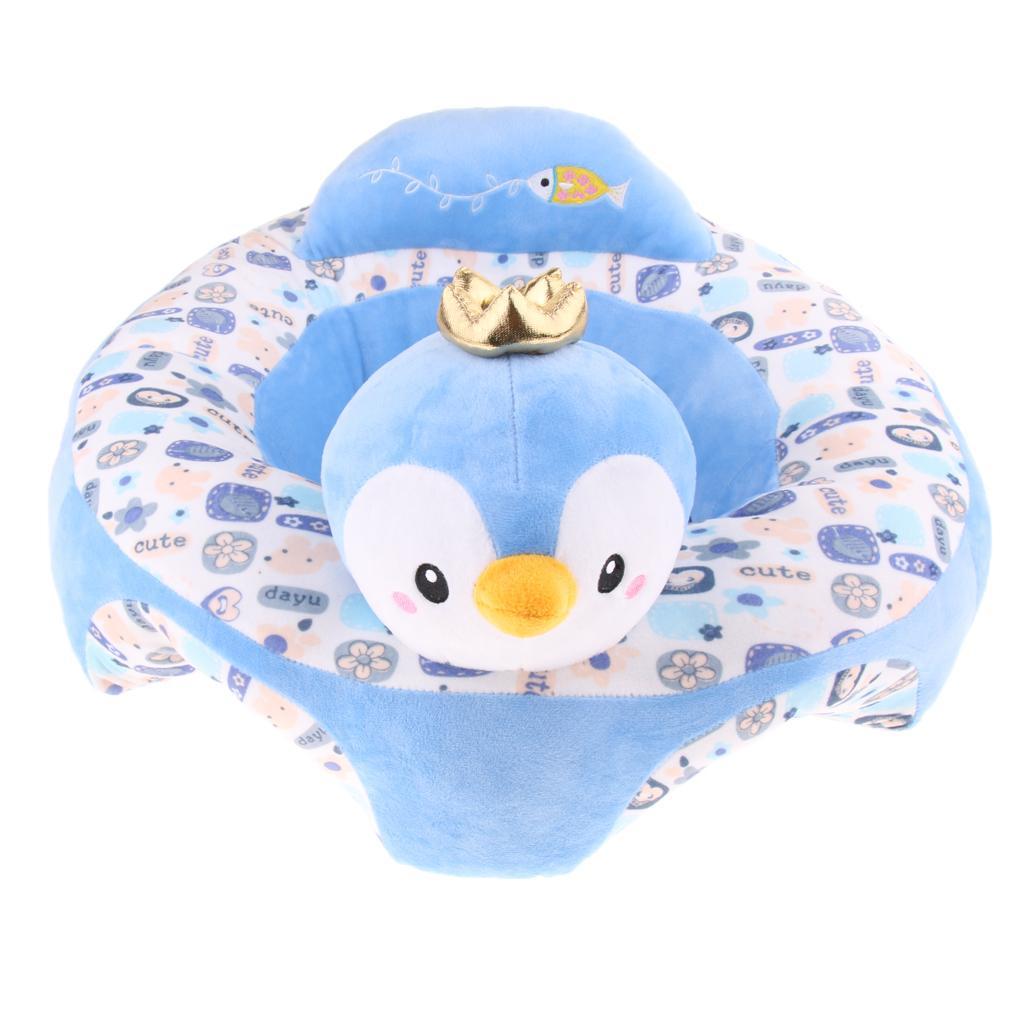 Infant Sitting Chair Baby Support Seat Soft Baby Sofa Blue Penguin