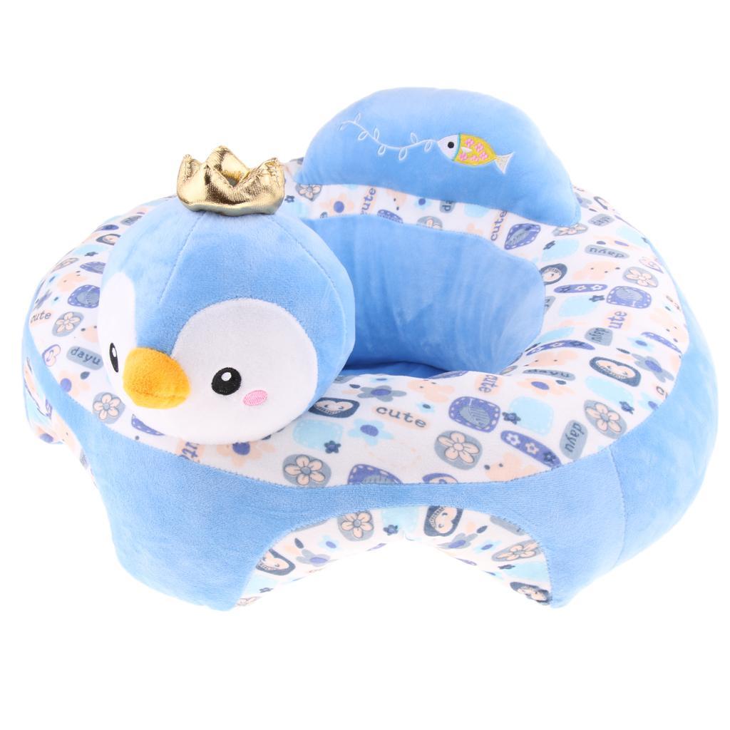Infant Sitting Chair Baby Support Seat Soft Baby Sofa Blue Penguin