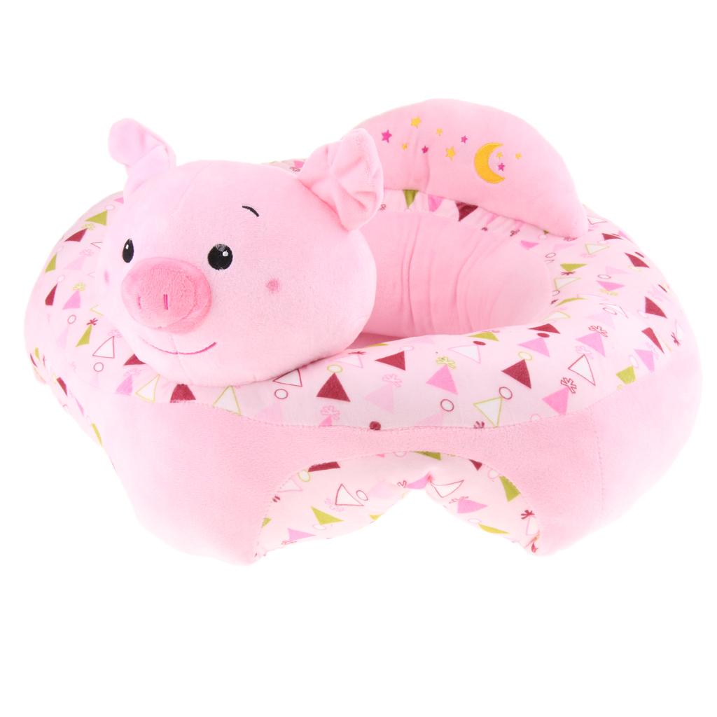 Infant Sitting Chair Baby Support Seat Soft Baby Sofa Pink Pig