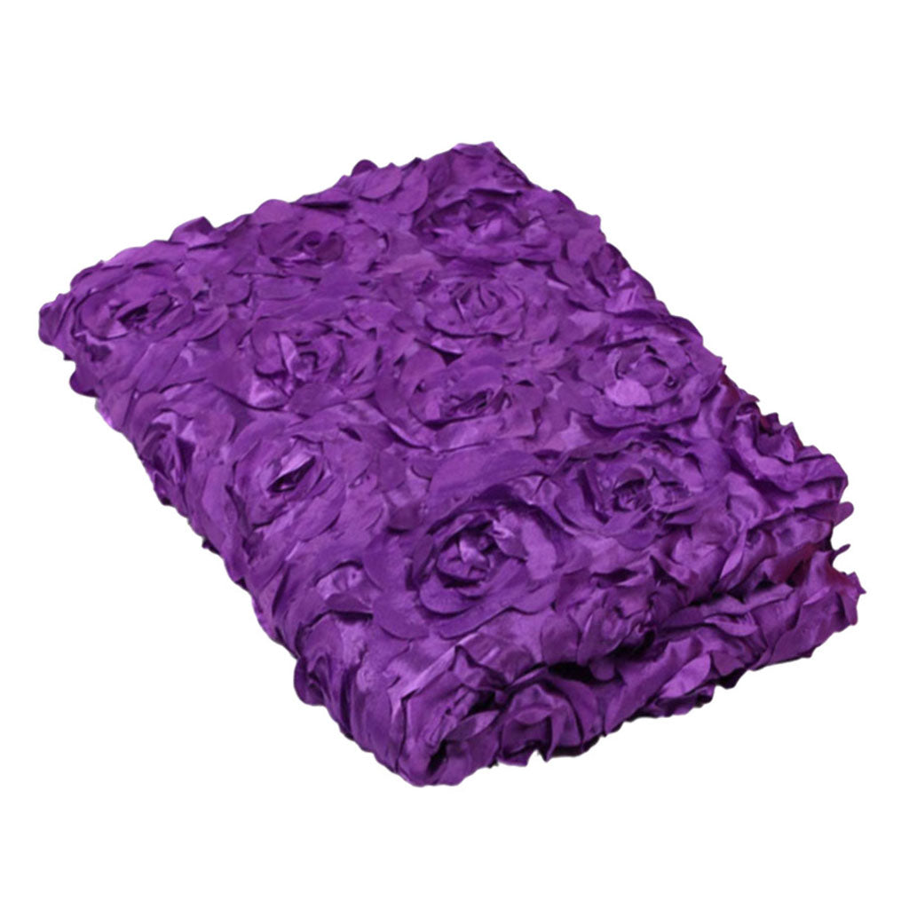Baby 3D Rose Flower Photography Photo Backdrop Blanket Rug Purple Rose