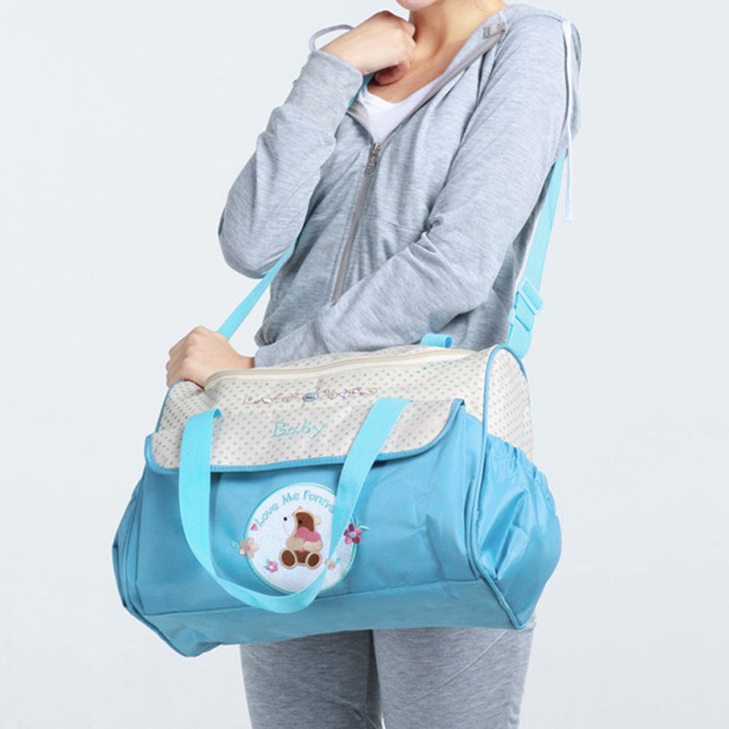 Mummy Multifunctional Baby Diaper Changing Maternity Handbag Sky Blue