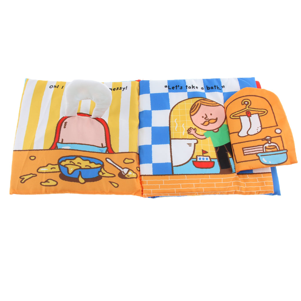 Soft Fabric Cloth Book for Baby Toddlers Early Educational Toy Bath Time